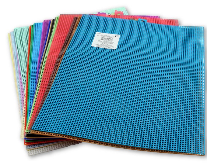 7 Mesh Count Plastic Canvas Sheet 10.5 x 13.5 Inch 30 Colors [1 Sheet]