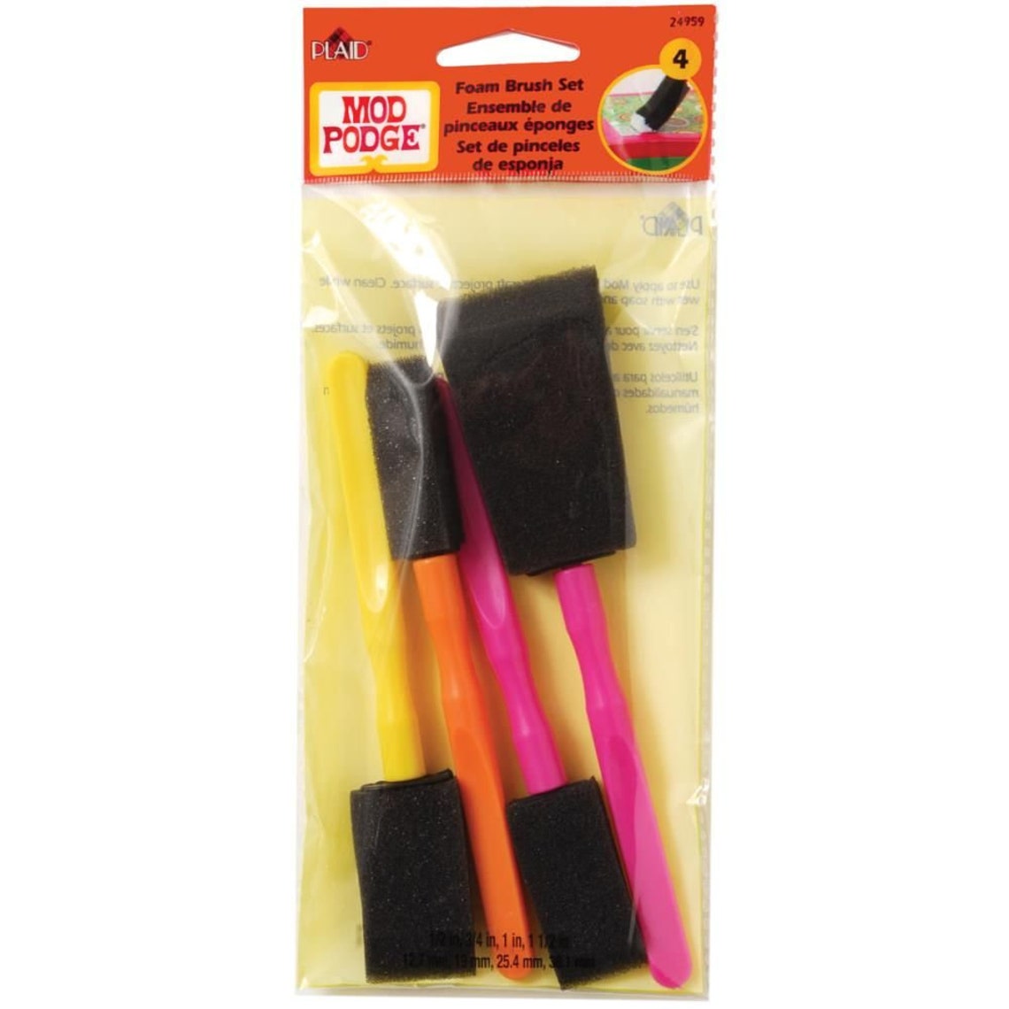 Mod Podge Foam Brushes 4 Pieces 24959 Etsy