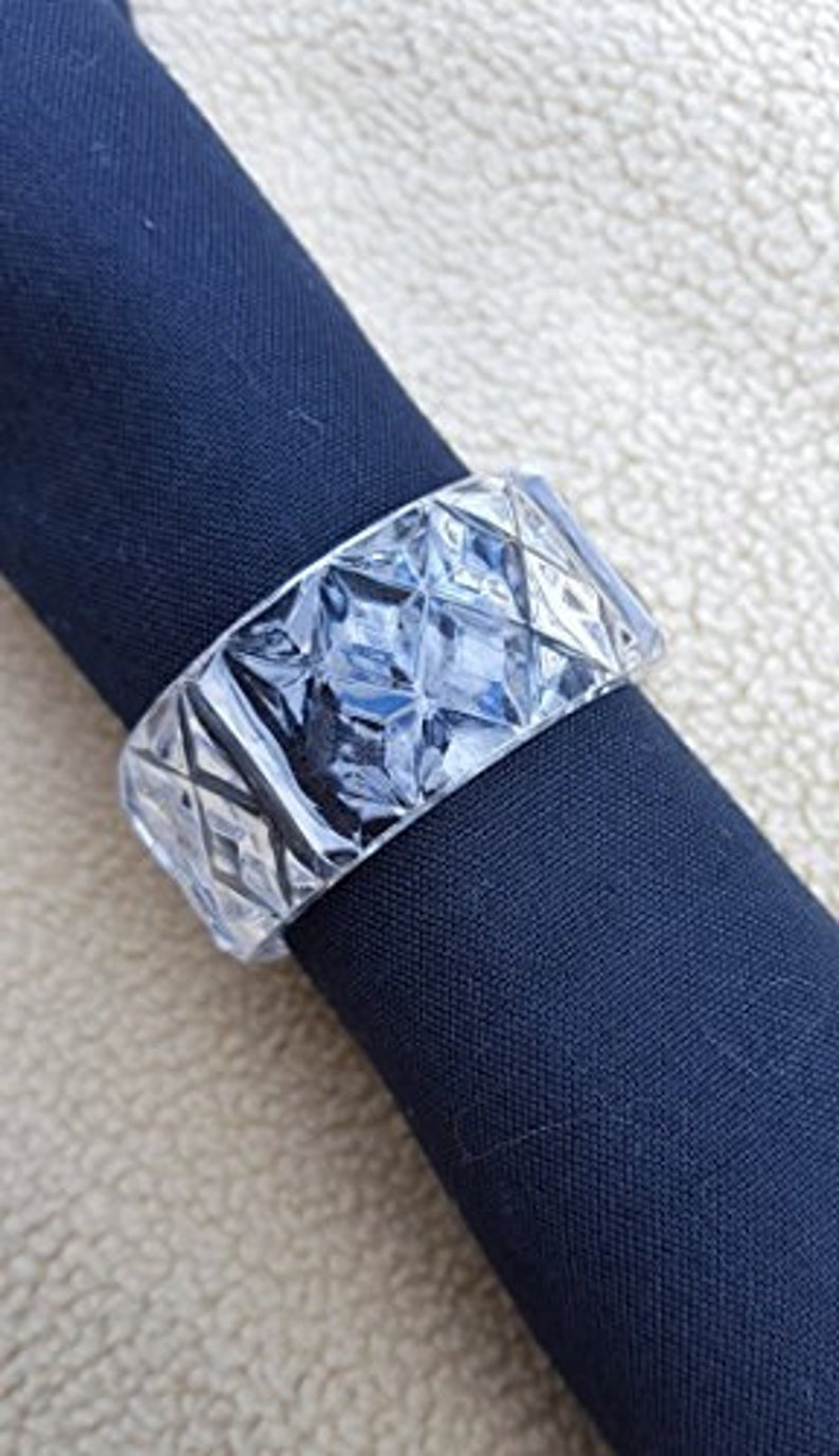 Clear Crystal Plastic Napkin Holder Rings Bulk 24 Pieces Etsy