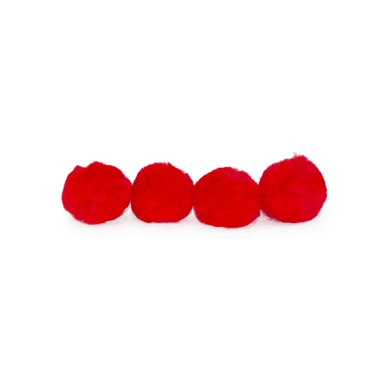 2.5 Inch Red Large Craft Pom Poms 15 Pieces