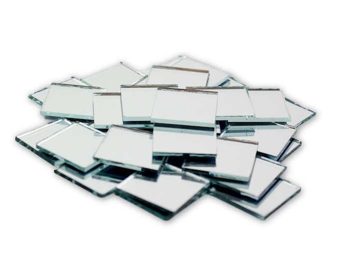 1 inch Small Mini Square Craft Mirror 25 Pieces Mirror Mosaic Tiles