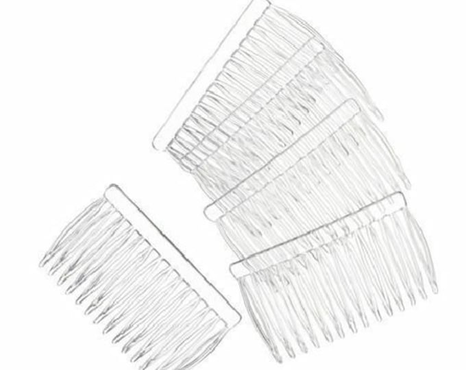 Clear Plastic Side Combs Bulk for Hair 12 pieces