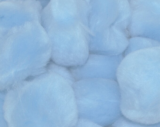 1 inch Light Blue Small Craft Pom Poms 100 Pieces