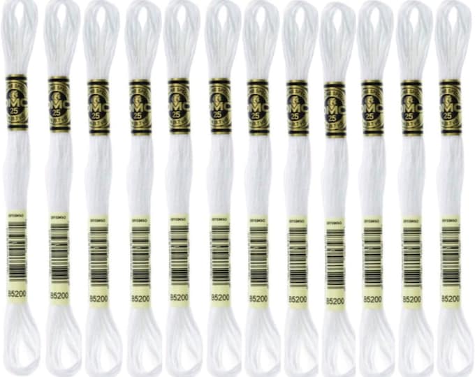 DMC Embroidery Floss Number B5200 Snow White Bulk 8.7 Yards 12 Skeins