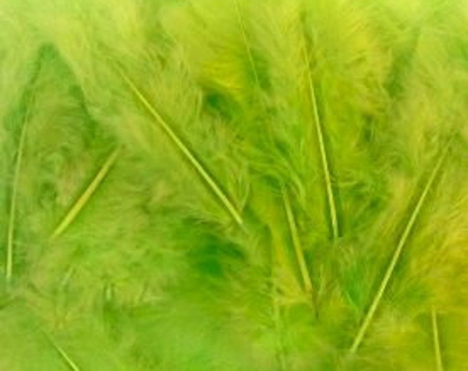 Apple Green Fluff Marabo Craft Feathers 10.5 Grams