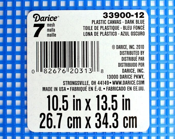 7 Mesh Count Dark Blue Plastic Canvas Sheets Bulk 10.5 x 13.5 Inch 12 Sheets