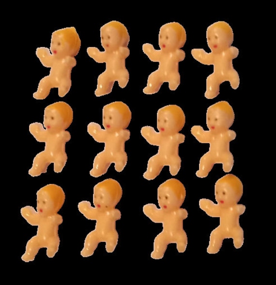 1.25 Inch Mini Small Plastic Baby Babies White Skin 48 Pieces 