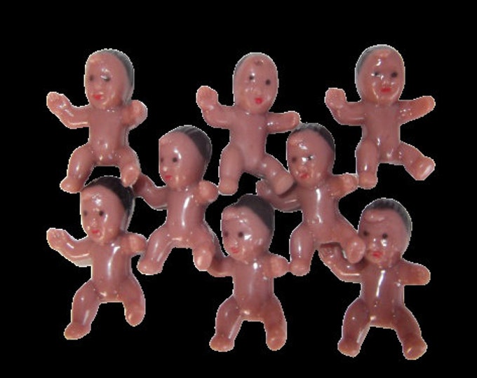 1.25 Inch Miniature Plastic Babies Bulk Black Skin 144 Pieces