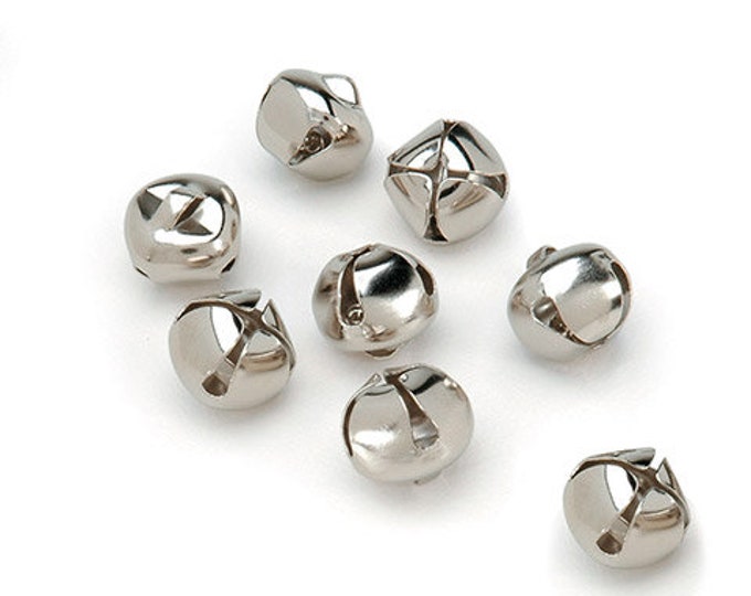 1/2 Inch Darice Silver Jingle Bells 48 Pieces 1099-77