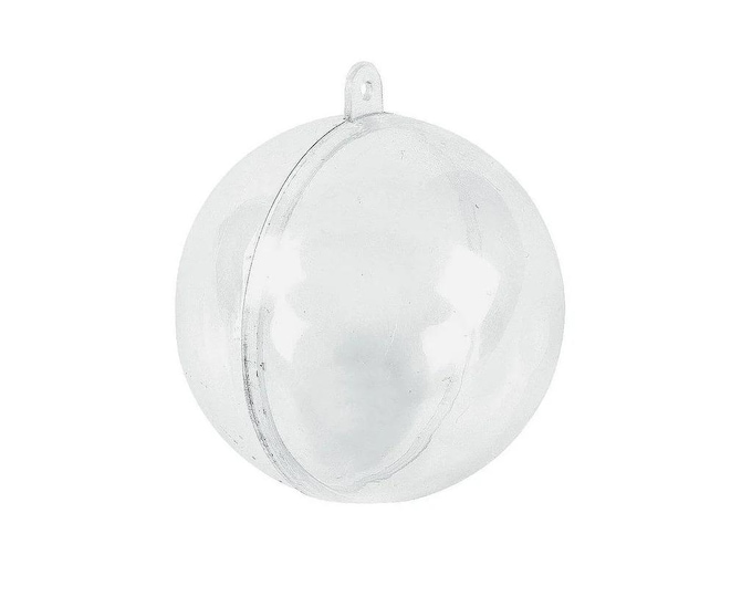 2.5 inch 60mm Clear Plastic Fillable Ornaments Balls for Crafts 12 Pieces