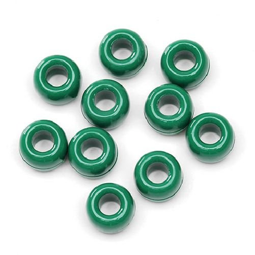 9mm Opaque Green Pony Beads Bulk
