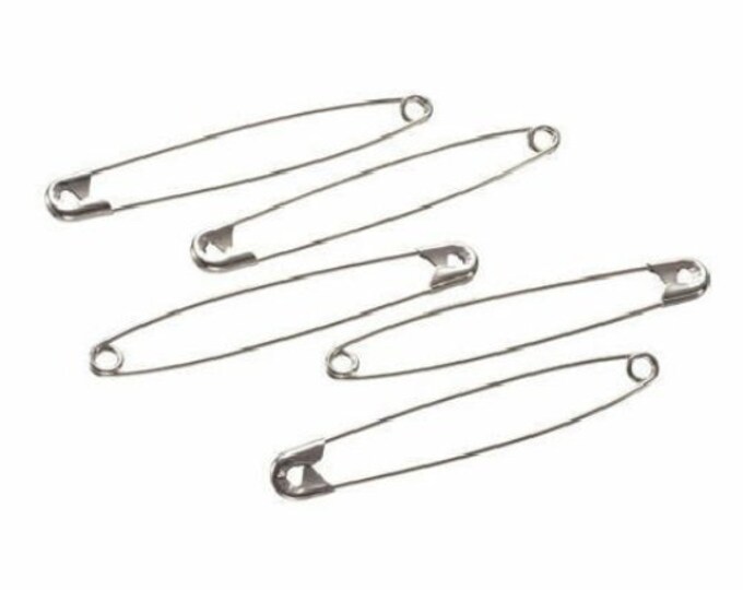 3 inch Silver Large Giant Jumbo Safety Pins Bulk Size 7 - 130 Pieces