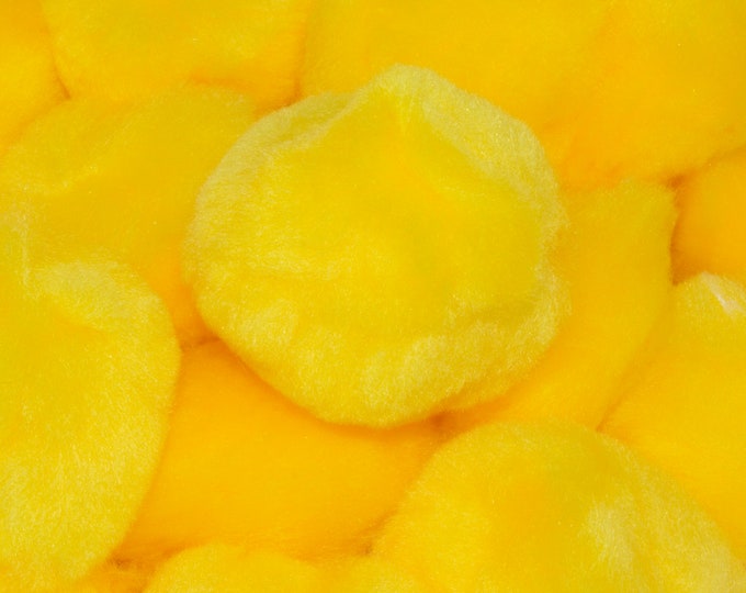 1 inch Yellow Small Craft Pom Poms 100 Pieces