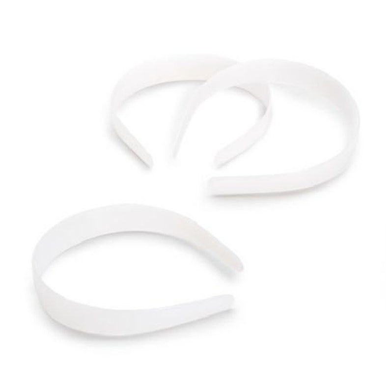 1 Inch 25mm Wide White Plain Plastic Headbands Bulk 12 Pieces Etsy