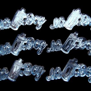 Blue Mini Its a Boy Acrylic Sign Charm Capias 24 Pieces