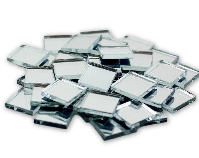 0.5 inch Small Mini Square Craft Mirrors Bulk 100 Pieces Mirror Mosaic Tiles