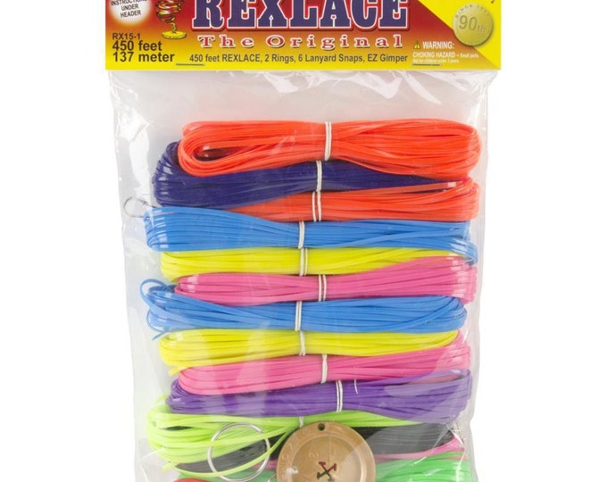 Rexlace Plastic Craft Lace Lanyard Cord Neon Colors Kit 450 Feet