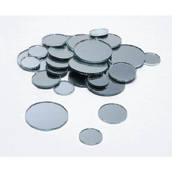 100 - 1.5 inch round glass craft and hobby mirrors, small round glass  hobby mirrors, craft mirrors, hobby mirrors, small reflection mirrors