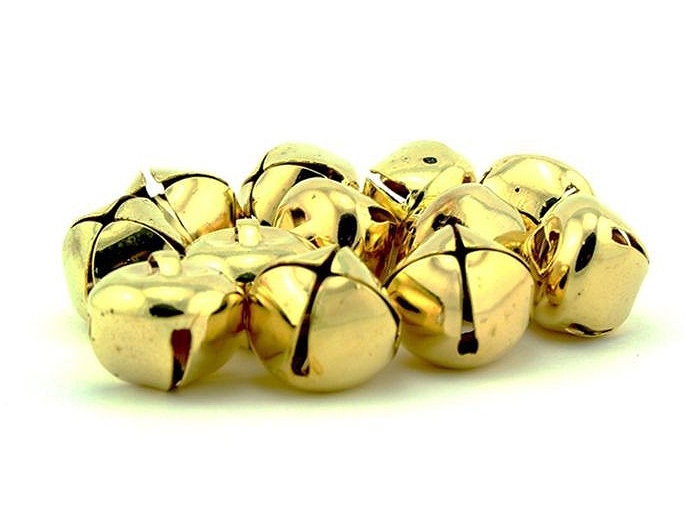 50pcs Gold 6mm Jingle Bells Gold Small Jingle Bells Tiny Mini Bells Beads  for Christmas Decoration Gold Bell End Charms 