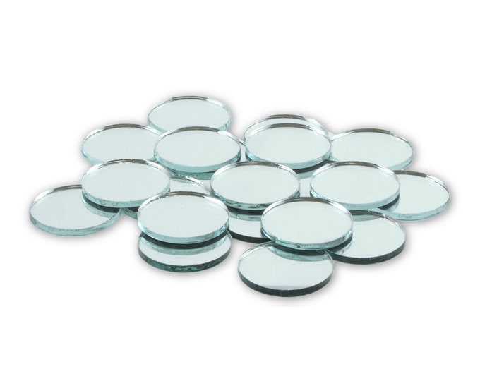 1 inch Small Mini Round Craft Mirrors 25 Pieces Mirror Mosaic Tiles