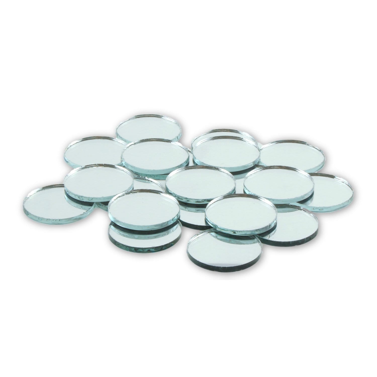 4 inch Glass Craft Small Round Mirror 24 Pieces Mosaic Mirror Tiles