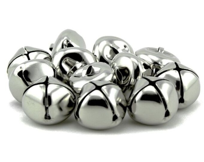 1 Inch 25mm Silver Craft Jingle Bells Charms 54 Pieces