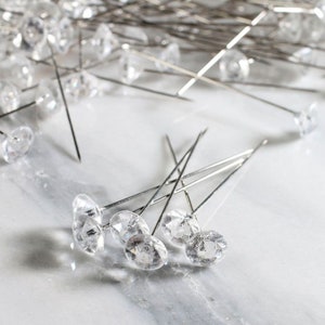 200pcs/Set Clear Gem Cut Pins for Bouquet Wedding Flower Diamond Decoration  Pins DIY Jewelry Stitching Needles Accessories