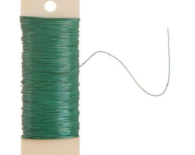 26 Gauge Green Floral Paddle Wire 1/4 lb