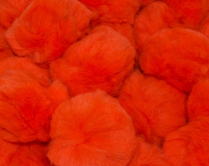 2.5 Inch Orange Large Craft Pom Poms 15 Pieces