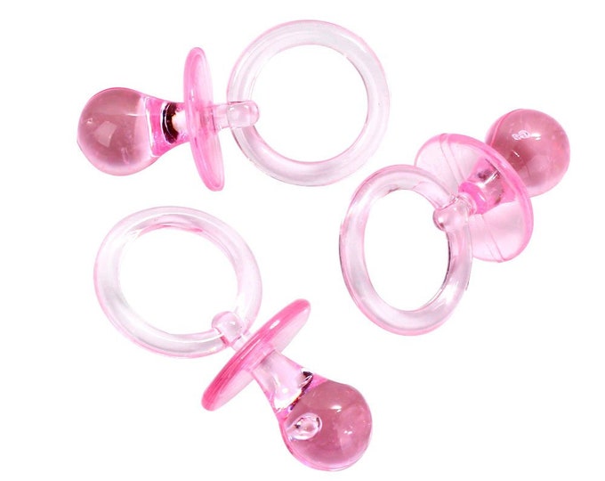 2.5 inch Plastic Mini Pink Baby Pacifier 12 Pieces