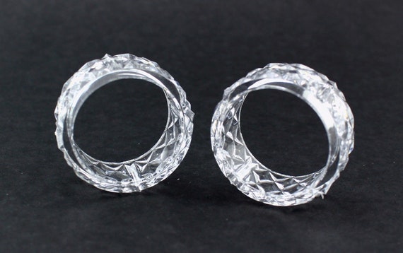 Clear Crystal Napkin Holder Rings Bulk Plastic 24 Pieces 