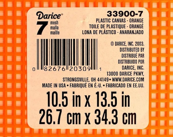 7 Mesh Count Orange Plastic Canvas Sheets Bulk 10.5 x 13.5 Inch 12 Sheet