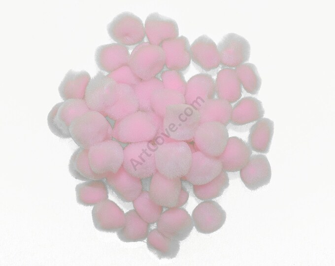 0.5 inch Light Pink Tiny Craft Pom Poms 100 Pieces