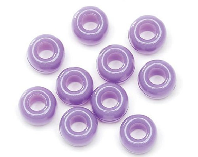 9mm Purple Pony Beads Bulk 1,000 Pieces