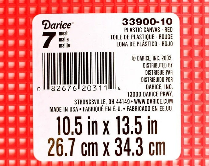 7 Mesh Count Red Plastic Canvas Sheets Bulk 10.5 x 13.5 Inch [12 Sheet]