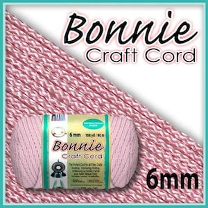 8mm Bonnie Cord 50 Yards 5 Dazzling Colors Craft Cord for Macrame,  Knitting, Crocheting, Weaving, Knotting Crafts, and More 