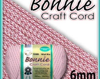 6mm Pink Macrame Cord 100 Yards