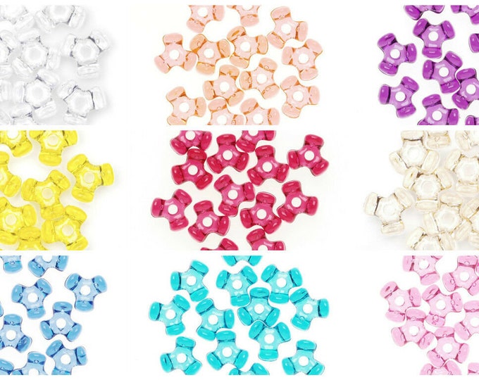 11 mm Acrylic Tri-Beads Bulk 1,000 Pieces 25 Colors Available
