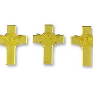 Gold Mini Cross with Dove Acrylic Charm Capia 24 Pieces