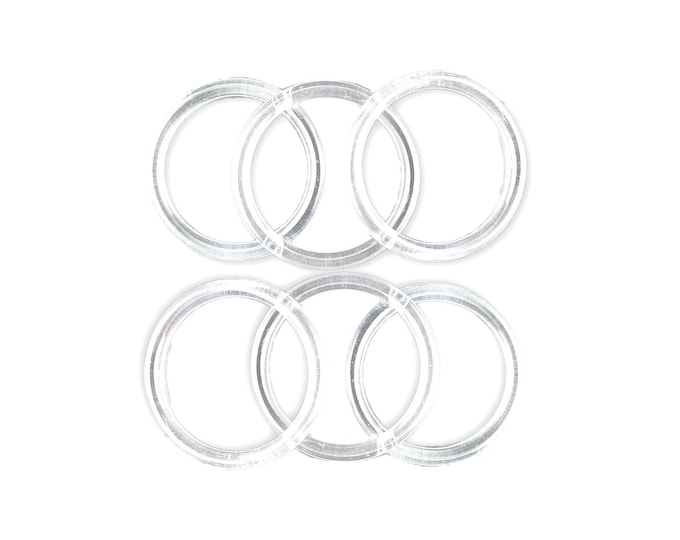 1.75 inch Clear Plastic Acrylic Mini Craft Rings 1/4 inch Thick 24 Pieces
