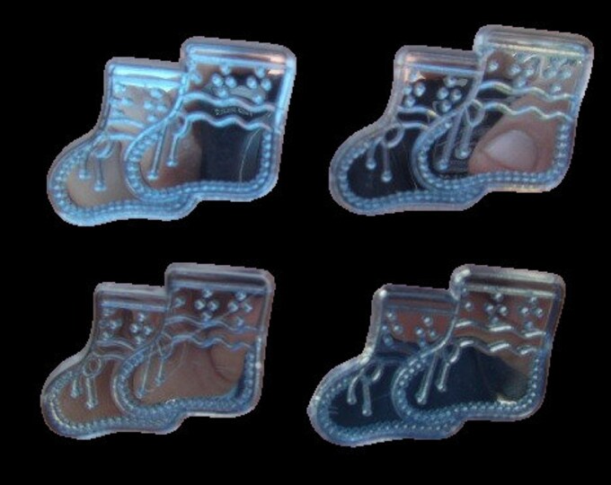 Blue Miniature Baby Booties Acrylic Charms Capias 24 Pieces