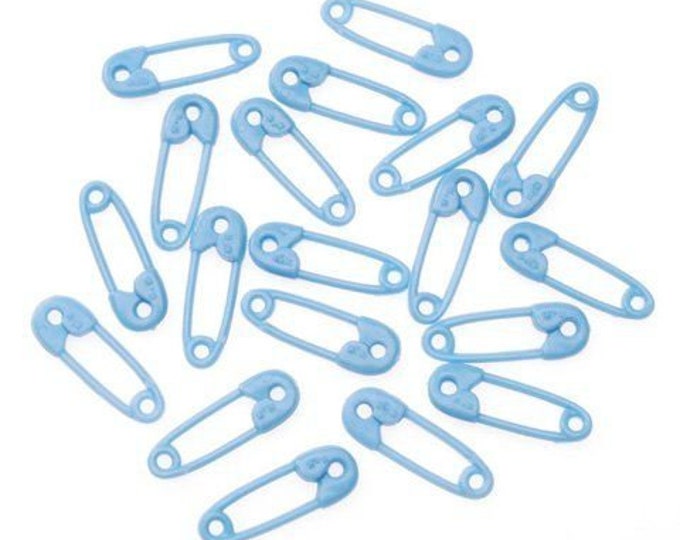 2.5 inch Blue Small Plastic Diaper Pins Bulk for Baby Shower Favors 144 Pieces