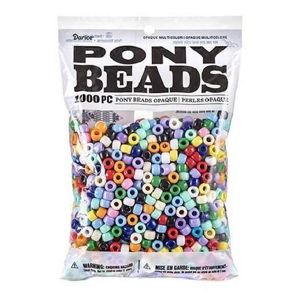 9mm Opaque Multi Color Pony Beads Bulk 1,000 Pieces