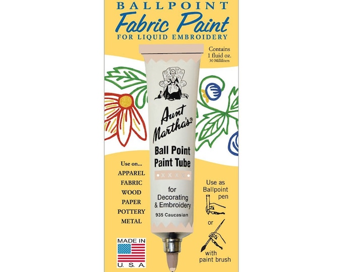 Caucasian Aunt Martha's Ballpoint Embroidery Fabric Paint Tube Pens 1 oz