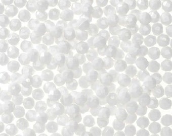 8mm Faceted Plastic Beads Opague White Bulk 1,000 Pieces