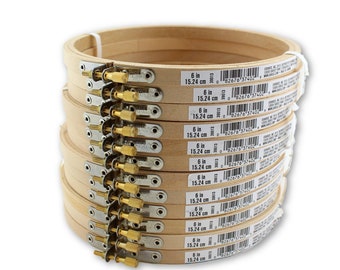 6 inch Round Wooden Embroidery Hoops Bulk Wholesale 12 Pieces