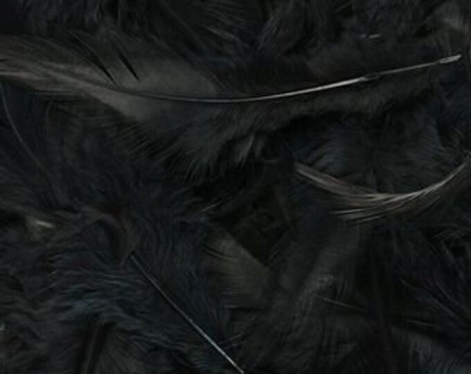 Black Fluff Marabo Craft Feathers 10.5 Grams