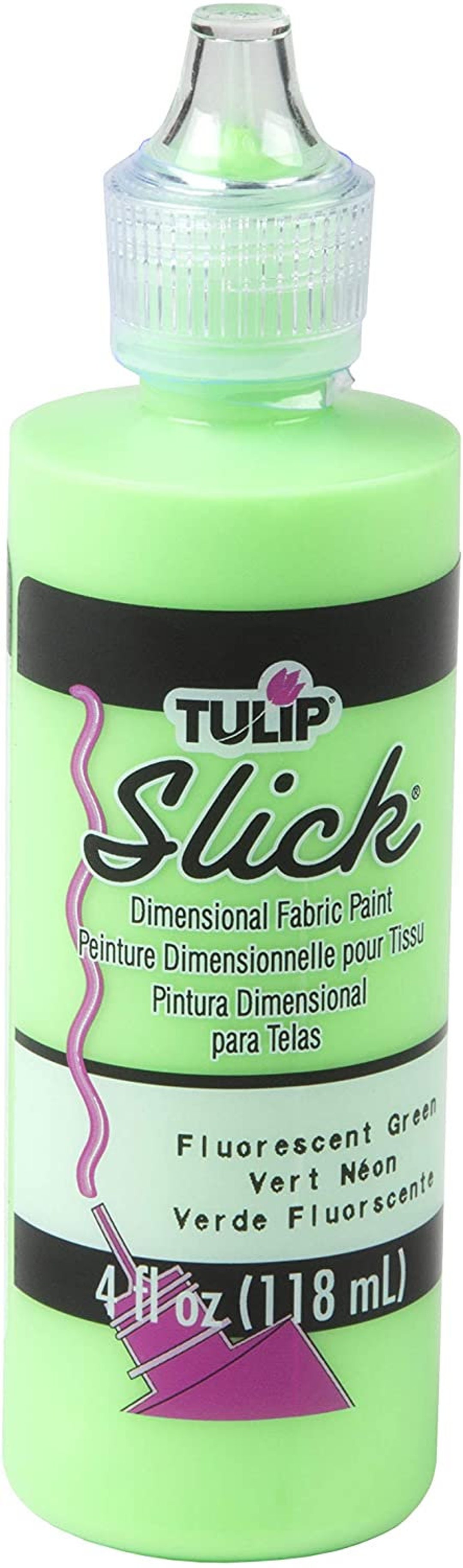 Tulip Dimensional Fabric Paint Glow, slick fluorescent green