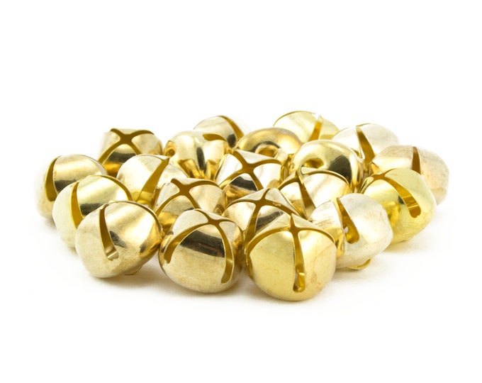 5/8 Inch 16mm Gold Craft Jingle Bells Charms Bulk Wholesale 100 Pieces