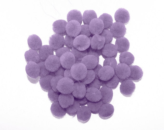 0.75 inch Lavender Mini Craft Pom Poms 100 Pieces